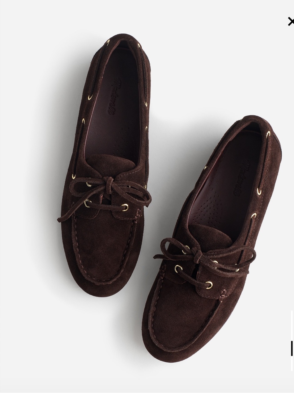 Madewell Dark Brown Suede Boat Shoes